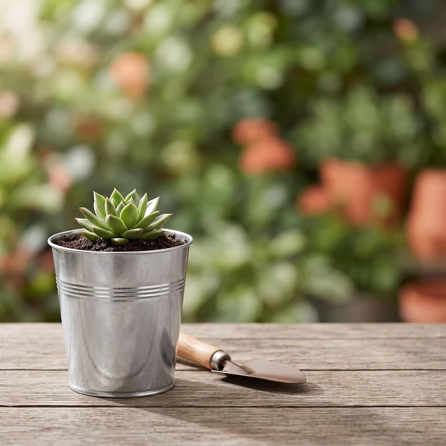 Alt view image 5 of 7 - KINJOEK 8 Packs 4.72 x 4.72 x 3.54 Inch Galvanized Bucket Metal Planter, Silver Round Flower Metal Pots for Plants,Balconies,Centerpiece, Gardens, Patios, Office, Parties, Weddings