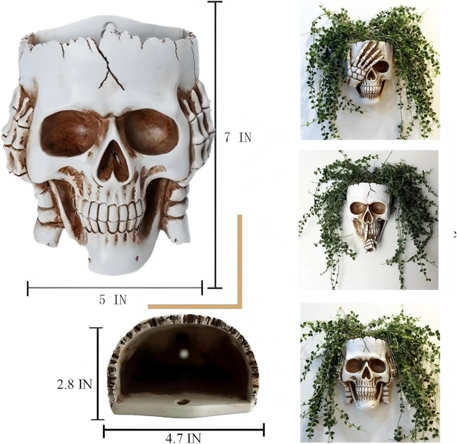 Alt view image 2 of 6 - Resin Gothic Skeleton Air Plant Planter for Tilandsia(7'' No.3)
