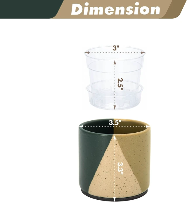 Alt view image 2 of 7 - D'vine Dev 2-Pack Cachepot with Clear Pot, 3.5 in, Desert Forest, 93-V-A-1