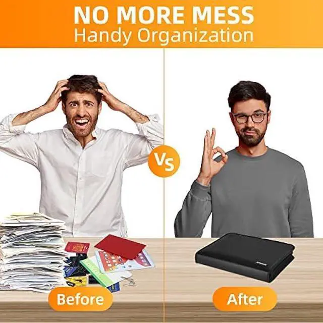 Alt view image 6 of 6 - JUNDUN Accordion File Organizer -Fireproof Document Organizer with Zipper & Labels - 13 Pocket Expanding File Folder with Multi-Pockets Folder Organizer for Letter A4 Files | Receipt and More