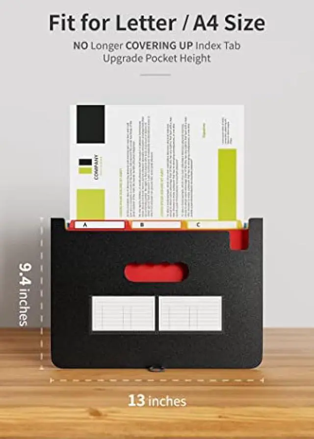 Alt view image 4 of 5 - ABC life 26 Pockets Accordion File Organizer/Expanding File Folder A4 Letter Size Expandable Filling Box/Plastic Accordian Document Paper Coupon Bill Receipt Organiser, A-Z Alphabetical Colored Tabs