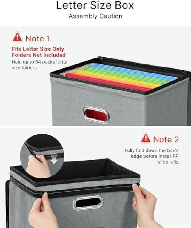 Alt view image 5 of 5 - Oterri Zipper File Box with Lid, Letter Size File Organizer with Mesh Pockets, Portable Filing Box with Handle, Zippers Document Organizer Storage Box for Office/Home/School (1 Pcs, Gray)