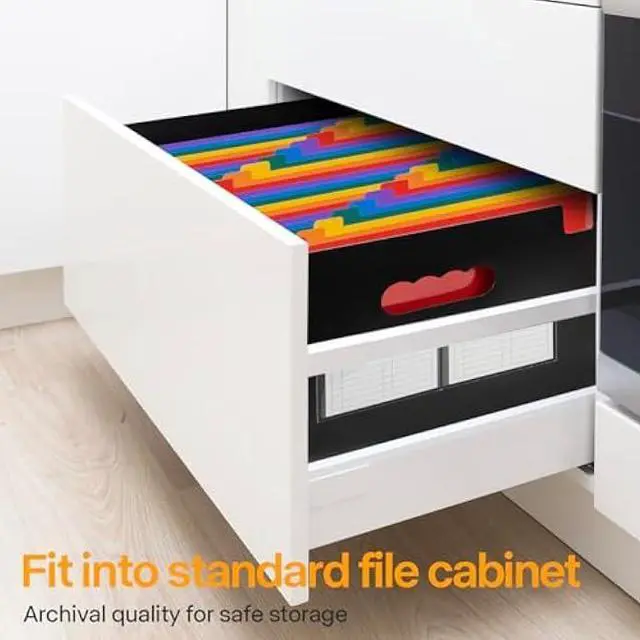 Alt view image 7 of 7 - 25 Pockets Expanding File Folders, Expandable Accordian File Organizer with Colored A-Z Tabs, Desktop Accordion Folders Letter A4 Paper Document Storage Organizer for School Home Office