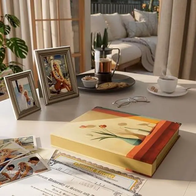 Alt view image 2 of 5 - ABC life Important Document Organizer, Customized Expanding File Folder with for Important Papers, Letters, Birth Certificates, Emergency Binder, Photos, Passports, Oil-Painted Vase