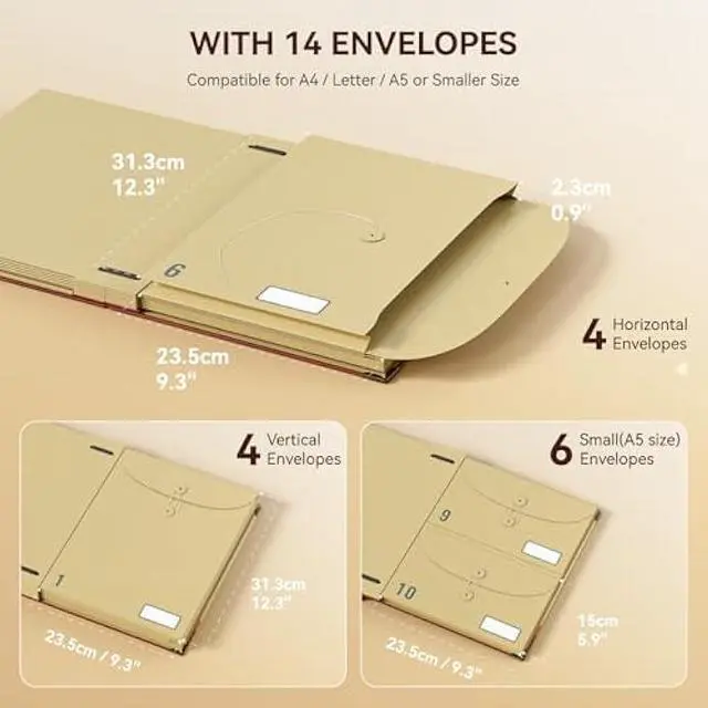 Alt view image 4 of 5 - ABC life Important Document Organizer, Customized Expanding File Folder with for Important Papers, Letters, Birth Certificates, Emergency Binder, Photos, Passports, Oil-Painted Vase
