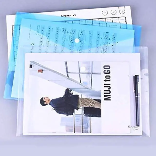 Alt view image 5 of 5 - 6PACK A4 Plastic Wallets Folder Foolscap Document Office School Files Envelope Folders Pockets, 6 Colors