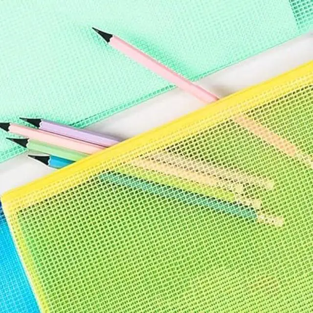 Alt view image 4 of 6 - 20pcs Mesh Zipper Pouch, B4 Mesh ZipperPouch Zipper File Bags Document Bags Office File Holders Zip File Bags Folders for School Office Supplies and Travel Storage (20pcs B4 (5Colors))