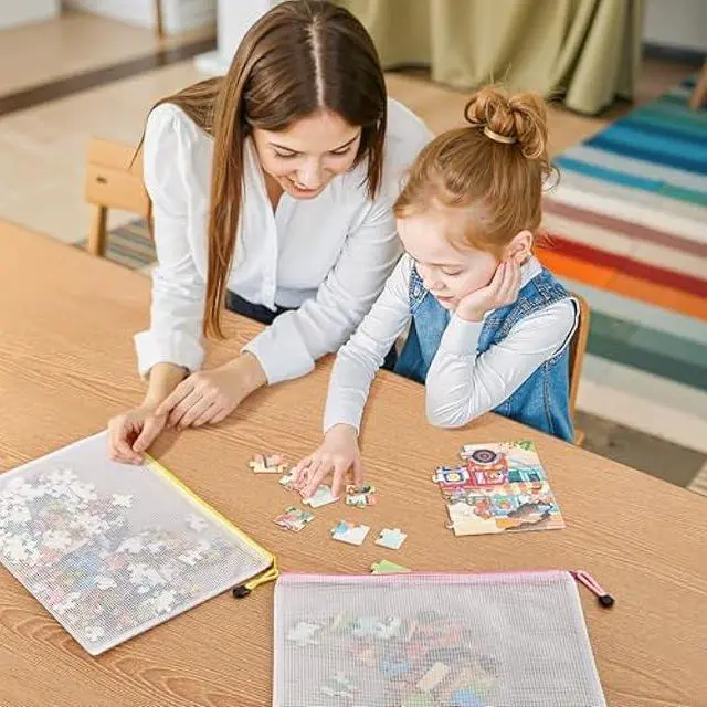 Alt view image 5 of 5 - JARLINK 36 Pack 10 Colors Zipper Mesh Document Pouch, A4 Letter Size Mesh Bags for Board Games & Puzzles, Waterproof Document Zipper Pouches for Office School Supplies, Toys, Cosmetics Travel Storage