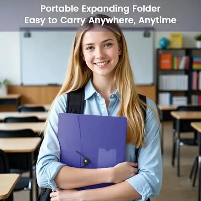 Alt view image 6 of 7 - 6 Pack Accordion File Organizer with Labels, 13 Pocket Expanding File Folder for Letter Size A4 Papers, Ideal for Home, Office Supplies, College Essentials