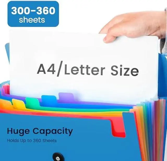 Alt view image 5 of 7 - 6 Pack Accordion File Organizer with Labels, 13 Pocket Expanding File Folder for Letter Size A4 Papers, Ideal for Home, Office Supplies, College Essentials