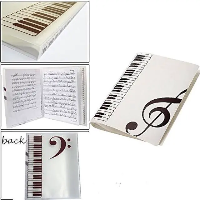 Alt view image 3 of 7 - Music Sheet File Paper Storage Folder Documents Holder Blank Sheet Files Plastic A4 Size 40 Pockets (G Clef-white)
