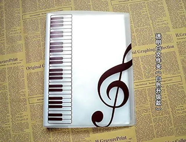 Alt view image 4 of 7 - Music Sheet File Paper Storage Folder Documents Holder Blank Sheet Files Plastic A4 Size 40 Pockets (G Clef-white)
