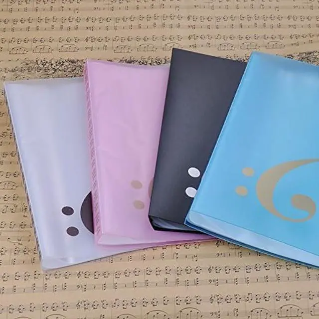 Alt view image 6 of 7 - Music Sheet File Paper Storage Folder Documents Holder Blank Sheet Files Plastic A4 Size 40 Pockets (G Clef-white)