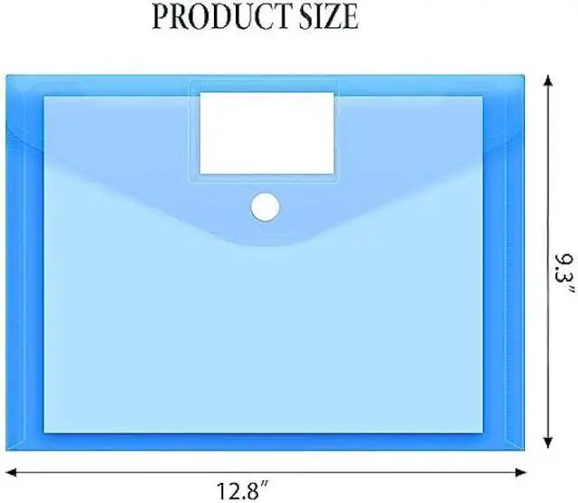 Alt view image 5 of 6 - Plastic File Folders, 40 Pcs Transparent Envelopes Letter Size / A4 Size Waterproof File Pouches with Label Pocket and Snap Button for School Home Work Office Organization 8 Colours