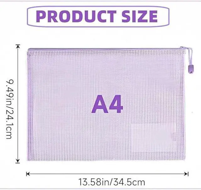 Alt view image 2 of 7 - Mutsitaz Mesh Zipper Pouch Zipper Bags 20 Pcs, 5 Colors Puzzle Bag for Organizing Storage, Letter Size, A4 Size, Zipper File Bags for Organizing School Supplies, Office Appliances, Home and Travel