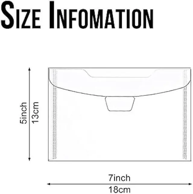 Alt view image 2 of 7 - 60 Pack 5x7 Clear Plastic Envelopes for Cash, Photo, Paper Document, Card Storage, Small Money Saving Holder with Slide-on Seal Closure, Waterproof Plastic File Folder, for School and Office Supplies