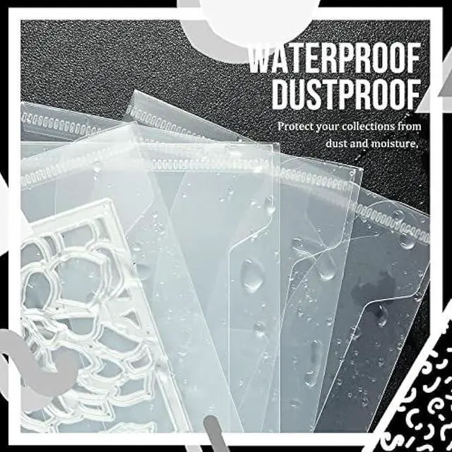 Alt view image 5 of 7 - 60 Pack 5x7 Clear Plastic Envelopes for Cash, Photo, Paper Document, Card Storage, Small Money Saving Holder with Slide-on Seal Closure, Waterproof Plastic File Folder, for School and Office Supplies