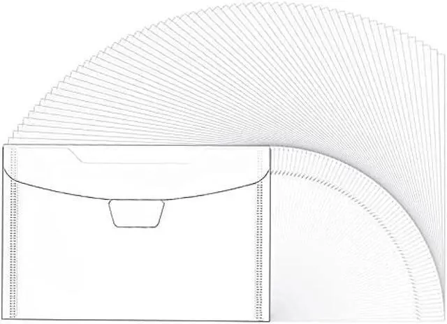 Alt view image 7 of 7 - 60 Pack 5x7 Clear Plastic Envelopes for Cash, Photo, Paper Document, Card Storage, Small Money Saving Holder with Slide-on Seal Closure, Waterproof Plastic File Folder, for School and Office Supplies
