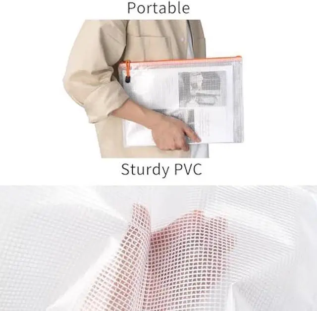 Alt view image 5 of 5 - EOOUT 36pcs Plastic Mesh Zipper Pouch Document Bag, Plastic Zip File Folders in 11 Colors, Letter Size/A4 Size, for School Office Supplies, Travel Storage Bags