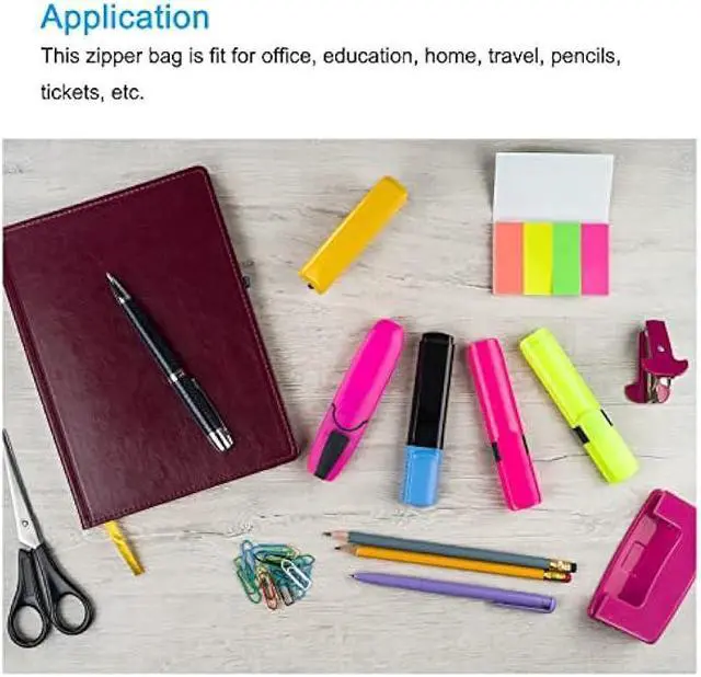 Alt view image 5 of 6 - MECCANIXITY Mesh Zipper Bags, B8 Size Plastic Zip Pouch File Zipper Document Folder for Office Supplies Home Travel, Assorted Colors Pack of 6