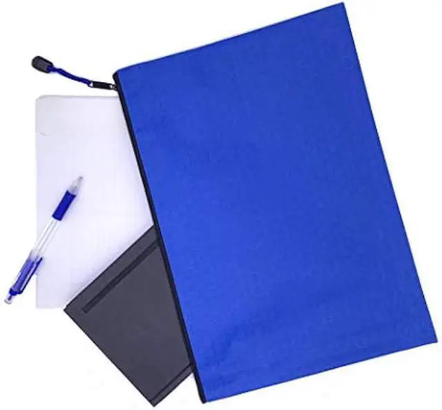 Alt view image 3 of 5 - 15 Pcs A4 Size Zipper File Bags 3 Colors Waterproof Oxford Bag Use for Business Document Organizer and Office Stationery Storage