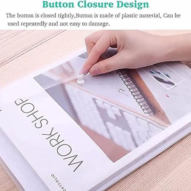 Alt view image 4 of 5 - 40 Pcs Transparent File Folders, Letter Size/ A4 Size Clear Plastic File Envelopes Waterproof Document Folder with Label Pocket and Snap Button for School Home Work Office Organization