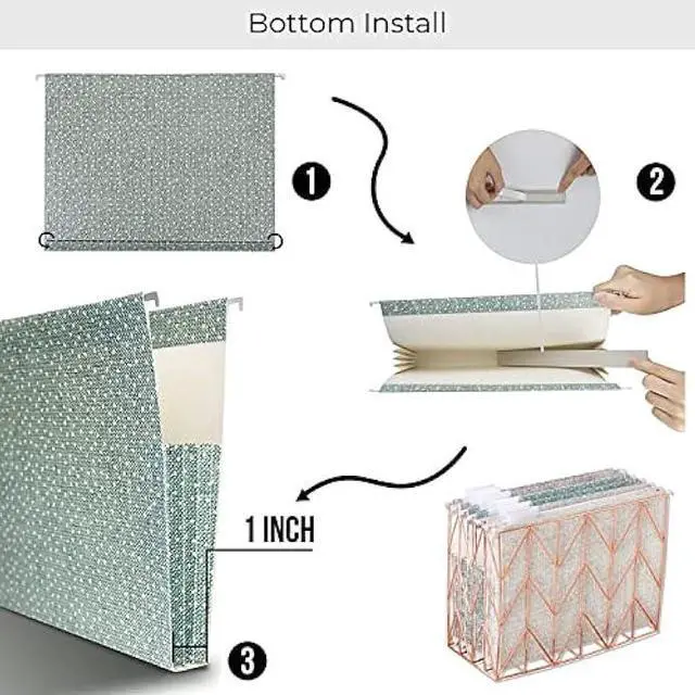 Alt view image 2 of 5 - Y YOMA 6 Pack Extra Capacity Hanging File Folders Letter Size Accordion Decorative Reinforced File Folder Cute Expandable Folder for Office Home with 1/5-Cut Adjustable Tabs, Printing Cloth Pattern