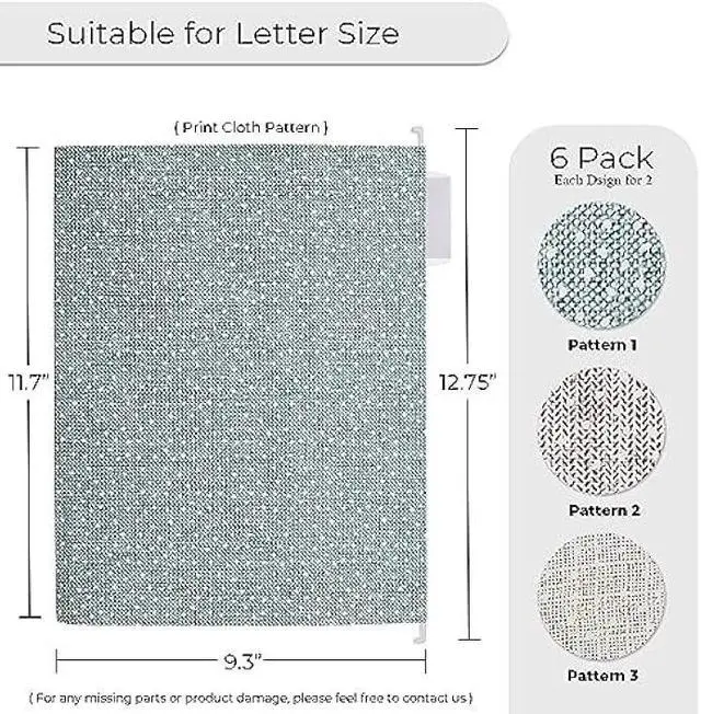 Alt view image 4 of 5 - Y YOMA 6 Pack Extra Capacity Hanging File Folders Letter Size Accordion Decorative Reinforced File Folder Cute Expandable Folder for Office Home with 1/5-Cut Adjustable Tabs, Printing Cloth Pattern