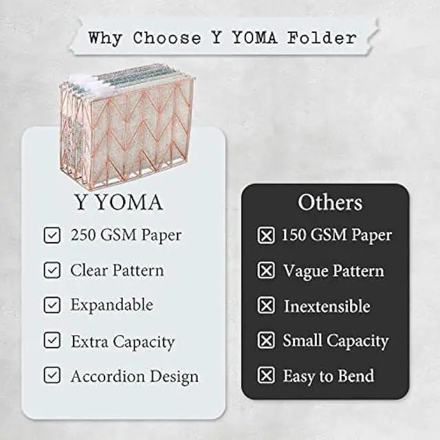 Alt view image 5 of 5 - Y YOMA 6 Pack Extra Capacity Hanging File Folders Letter Size Accordion Decorative Reinforced File Folder Cute Expandable Folder for Office Home with 1/5-Cut Adjustable Tabs, Printing Cloth Pattern