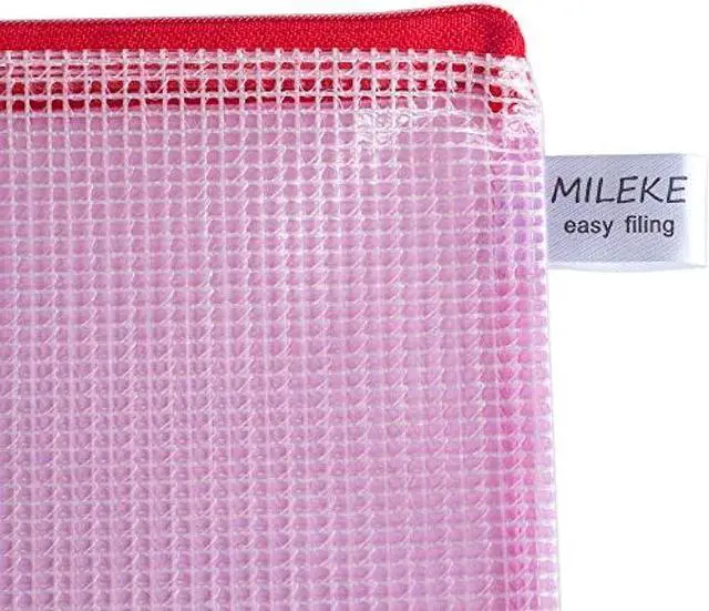Alt view image 3 of 6 - MILEKE Waterproof A4 Mesh Zipper Pouch, Office File Holders, Durable School Filing Envelopes, Confidential Document Bags, 10/Pack
