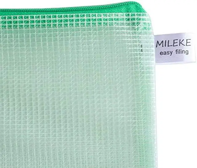 Alt view image 4 of 6 - MILEKE Waterproof A4 Mesh Zipper Pouch, Office File Holders, Durable School Filing Envelopes, Confidential Document Bags, 10/Pack