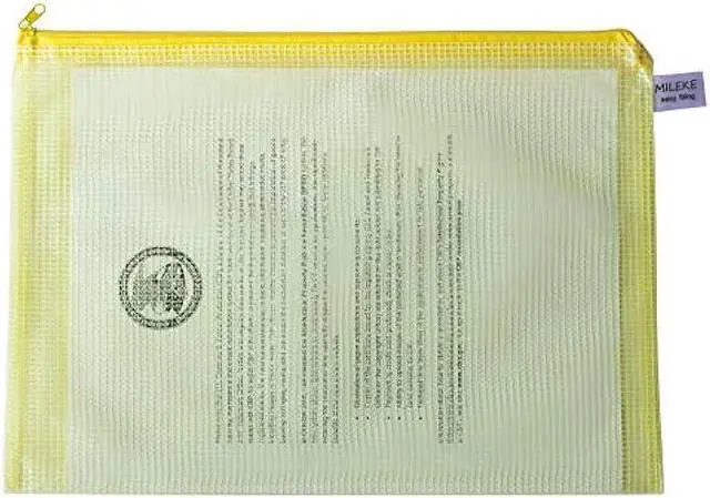 Alt view image 6 of 6 - MILEKE Waterproof A4 Mesh Zipper Pouch, Office File Holders, Durable School Filing Envelopes, Confidential Document Bags, 10/Pack