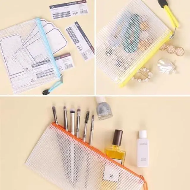 Alt view image 5 of 6 - REFUN 26pcs Mesh Bag Organizer with Zipper, Waterproof Reusable Storage Pouches for Travel, Office & Home, 8 Sizes 8 Colors, Multi-Purpose File Folder Pockets (Mesh Ziplock Bags)