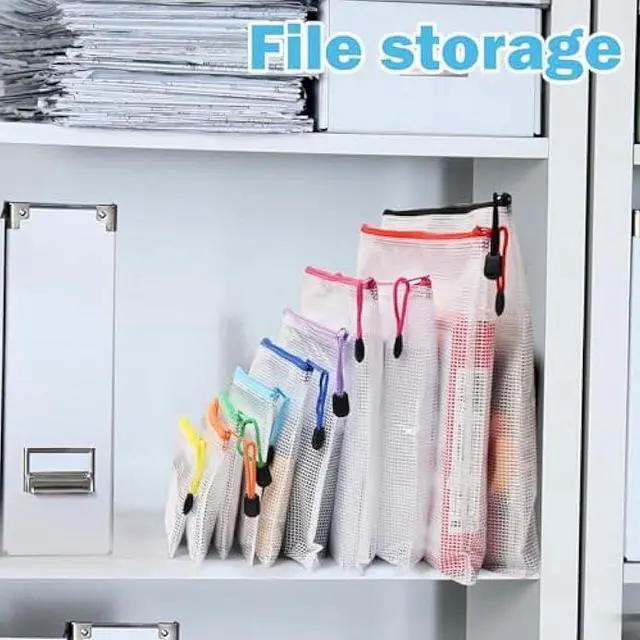 Alt view image 4 of 7 - Mesh Zipper Pouch,Waterproof Zipper Bags,Multipurpose Plastic Document Pouch for School Supplies, Office Supplies, Travel Storage, Puzzles Organize.