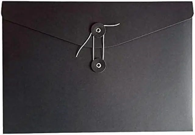 Alt view image 2 of 7 - VANRA Kraft String Envelope File Folder Project Pockets File Jacket Document Organizer Flat-No Expansion A4 Letter Size (Black, Pack of 5)