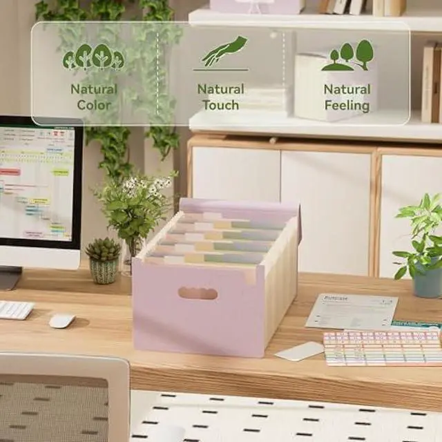 Alt view image 4 of 6 - EcoStash Accordion File Organizer, 26 Pockets Wheat Straw Expanding File Folder, Monthly Bill Receipt Organizer, A-Z Tabs, 100% BPA Free, Return to Nature, Healthy Living-Lavender Purple