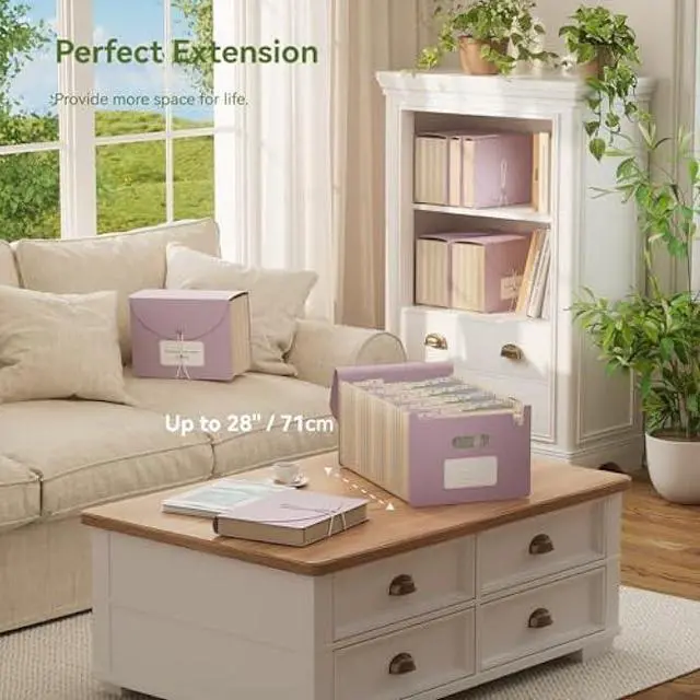 Alt view image 5 of 6 - EcoStash Accordion File Organizer, 26 Pockets Wheat Straw Expanding File Folder, Monthly Bill Receipt Organizer, A-Z Tabs, 100% BPA Free, Return to Nature, Healthy Living-Lavender Purple