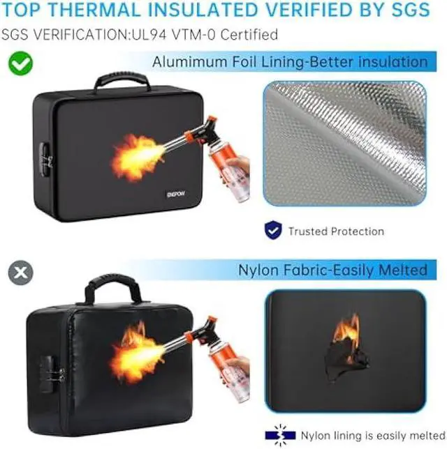 Alt view image 2 of 6 - ENGPOW Fireproof File Organizer Bag with 13 Colorful Pockets Accordion File Folder,5200 Document Organizer Box with Lock&Labels,Multi-Layer Portable Home Safe Storage for Important Documents,Files