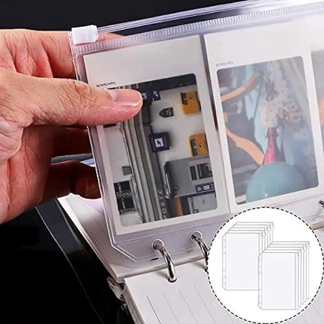 Alt view image 5 of 6 - A5 Binder Pockets, 10 PCS Plastic Waterproof Binder Zipper Folders for Notebooks, Documents, Cash Storage (6 Holes)