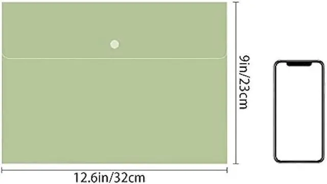 Alt view image 2 of 7 - VANRA Poly File Folders Letter Size File Jackets Organizer Plastic Envelope A4 Flat Document Holder with Snap Button Closure (Pastel Green, Pack of 5)