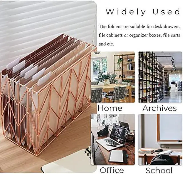 Alt view image 5 of 5 - Y YOMA 6 Pack Extra Capacity Hanging File Folders Letter Size Accordion Decorative Reinforced File Folder Cute Colored Expandable Folder for Office Home with 1/5-Cut Adjustable Tabs, Mocha Color