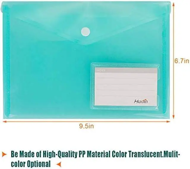 Alt view image 2 of 7 - Acrux7 24PCS A5 Poly Envelope Folders, Multi-Colored A5 Plastic Envelopes with Snap Closure, Clear A5 Document Storage Folder with Pockets for School Home Work and Office Organization