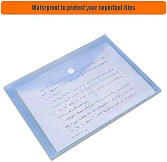 Alt view image 4 of 7 - Acrux7 24PCS A5 Poly Envelope Folders, Multi-Colored A5 Plastic Envelopes with Snap Closure, Clear A5 Document Storage Folder with Pockets for School Home Work and Office Organization