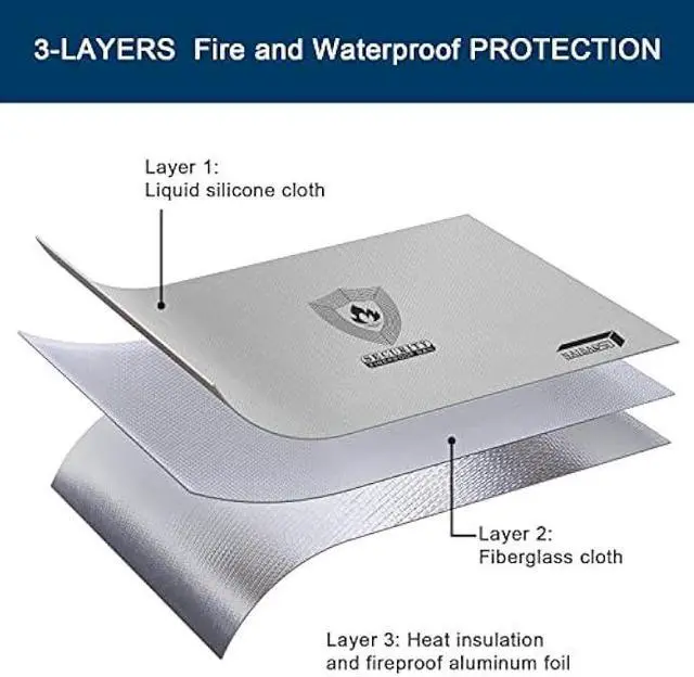 Alt view image 2 of 5 - Fireproof Document & Money Bags, NAIBAOSD Large Fireproof Safe Bag Box (15.4 x 11.8 x 5.2 inches) with Reflective Strip, Fireproof Document Box for Tablet,Valuables,Cash,Jewelry,Documents