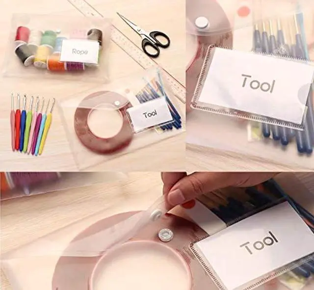 Alt view image 7 of 7 - 24 Pack A5 Plastic Envelopes - Agoer Clear Plastic Poly Envelope with Button Snap Closure, Clear Plastic Folders for Documents, Plastic File Bag Filing Envelopes for School Work Office Organization