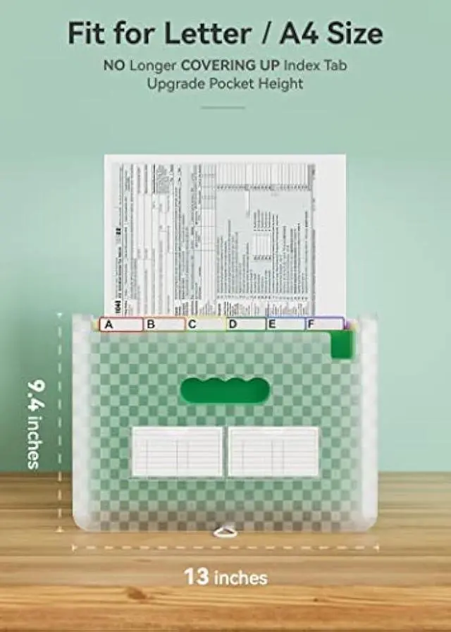 Alt view image 3 of 5 - ABC life 26 Pockets Accordian File Folder Organizer Letter Size Expanding File Folder, A4 Portable Document Paper School Organizer, Expandable Multicolor Accordion Filing Folders with Labels