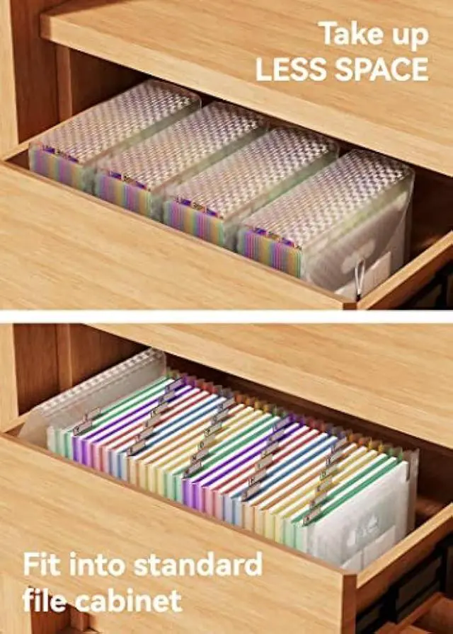 Alt view image 5 of 5 - ABC life 26 Pockets Accordian File Folder Organizer Letter Size Expanding File Folder, A4 Portable Document Paper School Organizer, Expandable Multicolor Accordion Filing Folders with Labels