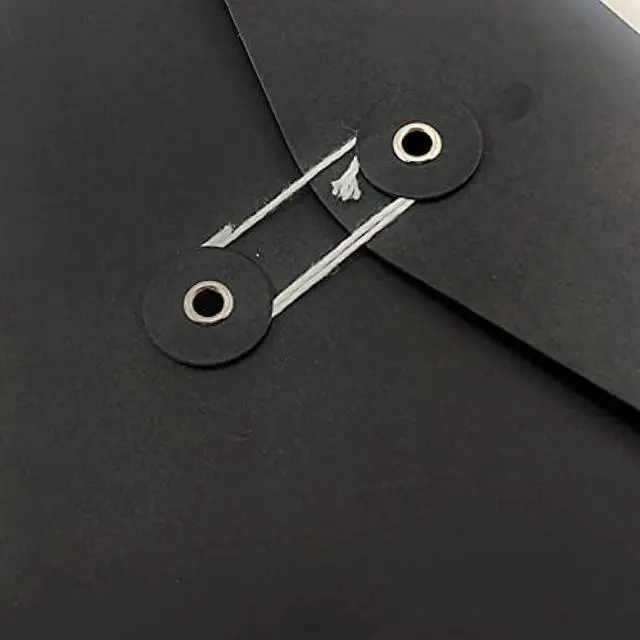 Alt view image 4 of 7 - VANRA Kraft Paper A4/C4 File Folders Filing Envelope Folder Pack of 5, Filing Envelope Folder Jacket Document Letter Organizer with String Closure for School,Office (Black)