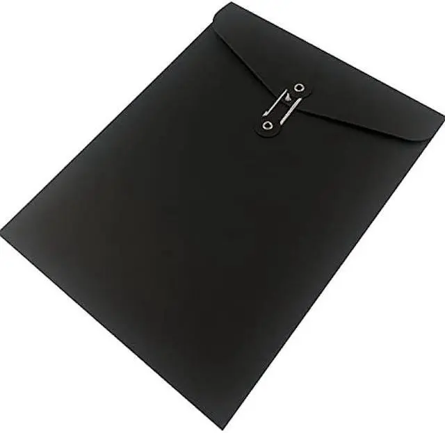 Alt view image 5 of 7 - VANRA Kraft Paper A4/C4 File Folders Filing Envelope Folder Pack of 5, Filing Envelope Folder Jacket Document Letter Organizer with String Closure for School,Office (Black)