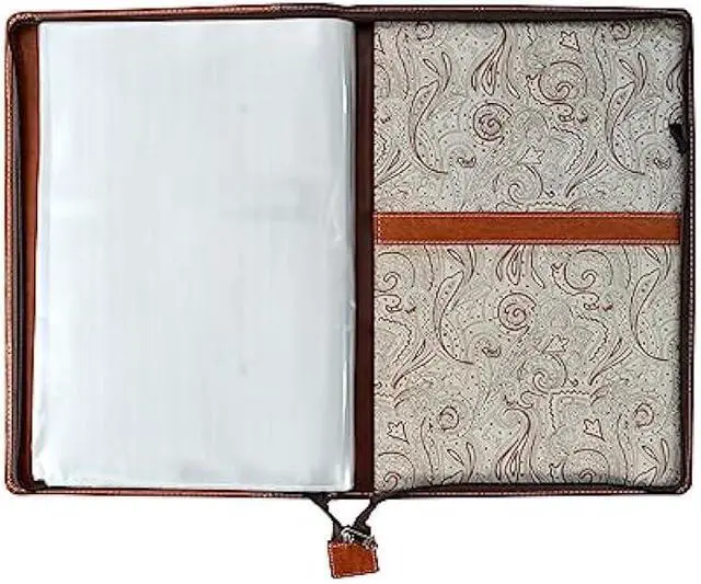 Alt view image 3 of 7 - AmazingHind Premium Faux Leather File Folder with 20 Clear Sleeves - B4 Size, Mix Brown - Organize and Protect Documents/Certificates, Ideal for Filing Products